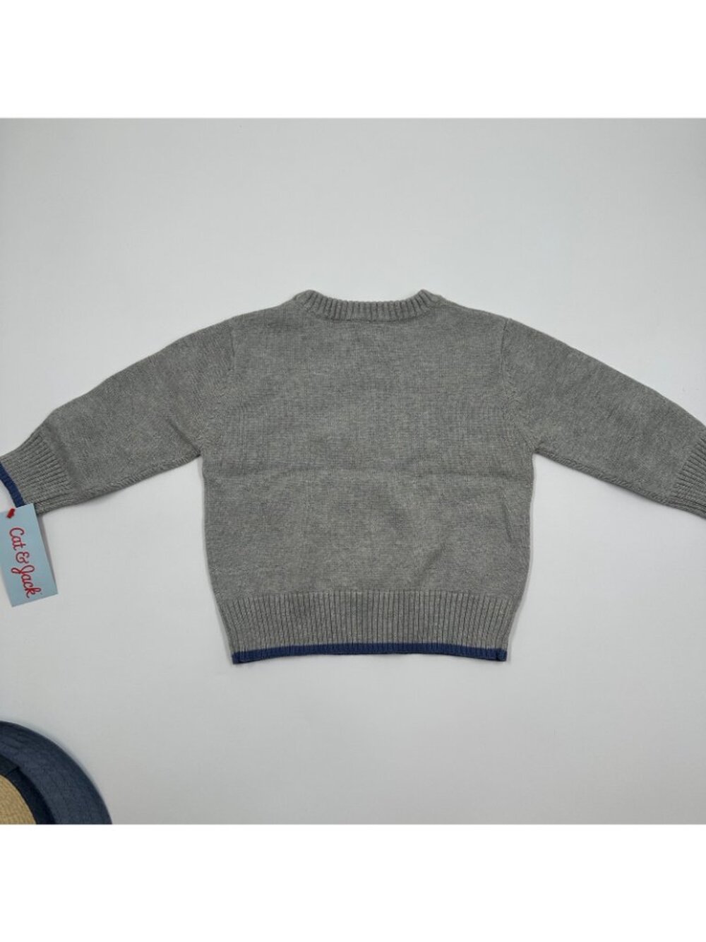 Cat & Jack Sweater Baby 12M Gray Bunny Graphic Crewneck 100% Cotton Pullover NEW - Picture 6 of 8